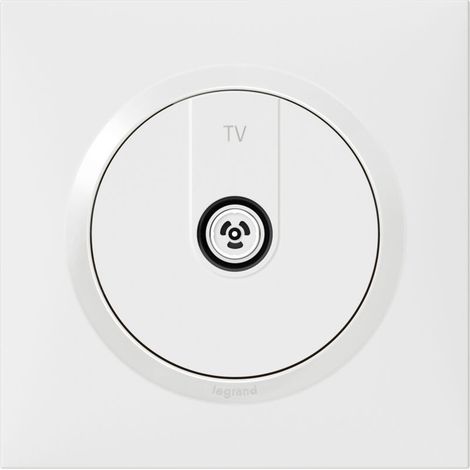 Legrand - Prise TV étoile blindée dooxie livrée avec plaque carrée blanche et griffes - emballage blister (1/3)