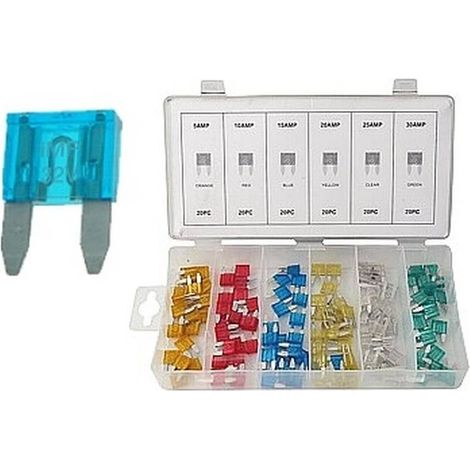 Fusibles de Voiture 120x - Mix Mini Size - 5-30A - Sécurisés et Fiables - Qualité supérieure - Beast