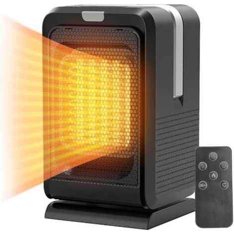 Chauffage D'appoint 1000W Avec Télécommande, Radiateur Soufflant Céramique PTC Chauffage Electrique Radiateur Electrique, 3 Vitesses Réglables, timer, Protection Contre la Surchauffe et le Basculement (1/4)