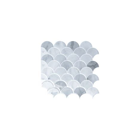 Selbstklebendes Fliesenpapier/Farbe/Sektormuster, grau, 30 x 3 cm - Crezuo