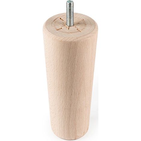 Pied conique en bois d'une hauteur de 140 mm et finition hêtre transparent. Dimensions: 64x64x140 mm - talla