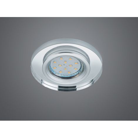 Runder LED Deckeneinbaustrahler in Silber Chrom mit Kristallglas Ø 9cm (1/5)