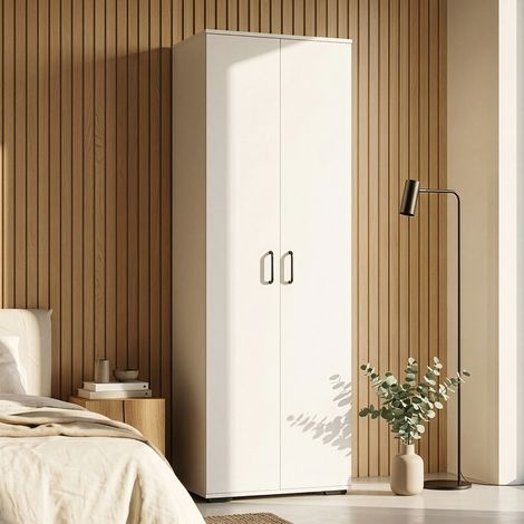 Armario dormitorio Chalvefted 2 puertas y 1 barra 175 x 60 x 35 cm Blanco [en.casa] (1/5)
