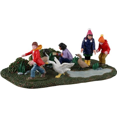 Decorazione "Duck Duck Goose" per Villaggio di Natale e presepe, in Resina da h 9 cm (1/5)