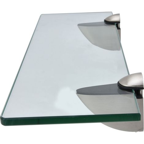 Étagère murale en verre pour salle de bain, support de rangement en alliage de zinc, accessoire de salle de bain pour la maison (1/5)
