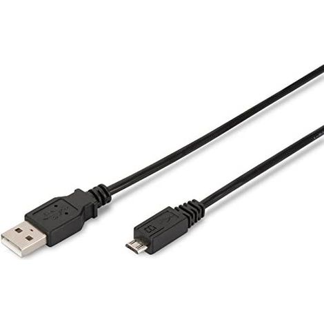 DIGITUS Cable de conexión USB 2.0 - 1,0 m - USB A (m) a USB Micro B (m) - 480 Mbit/s - cable de conexión - Negro