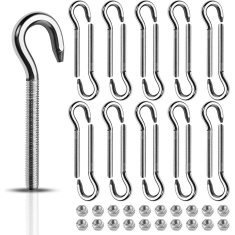 Lot de 20 Crochets à Vis M6 en Acier Inoxydable 304 - Pour Suspension Robustes avec Anneau Renforcé (1/5)