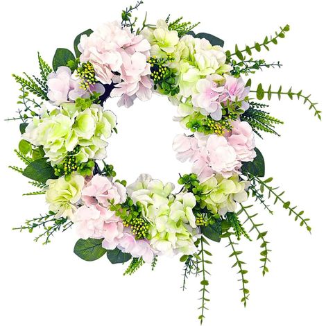 Couronne hortensias artificielles 50 cm mariage porte mur intérieur