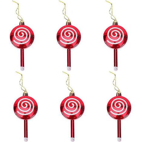 6-teiliges Set Weihnachtssüßigkeiten-Ornamente (1/3)