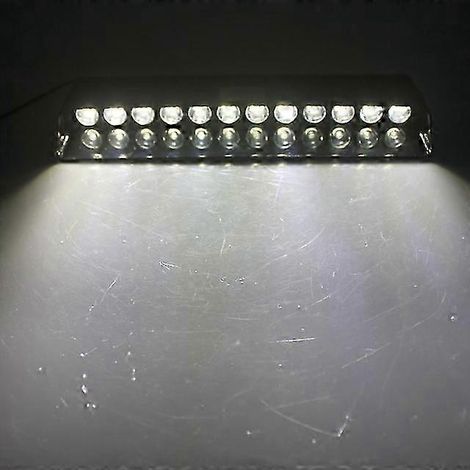 Feux stroboscopiques clignotants pour voiture, 12 LED rouges/bleues/ambre/jaunes/blanches, style police, 12 V, 12 W (12 LED blanches, États-Unis). (1/5)