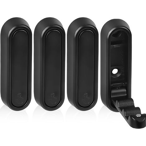 Lot de 4 crochets à vêtements pliants noirs : crochets muraux pliables à 90°, porte-manteaux intégrés, porte-manteaux.