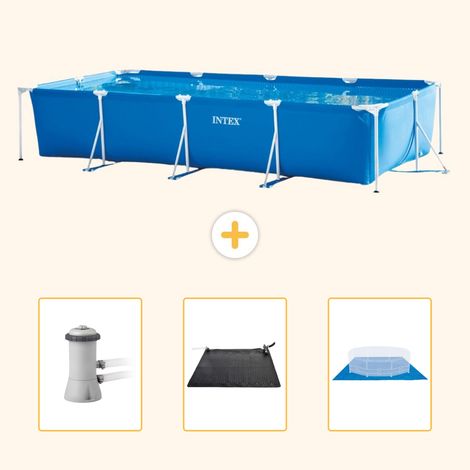 Intex Piscine Tubulaire Rectangulaire - 450x220x84 cm - 4-pièces SCB79