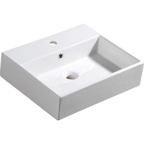 Sapho Isvea Purity - Lavabo de cerámica Cube, 50x42 cm, blanco 10PL50050 (1/5)