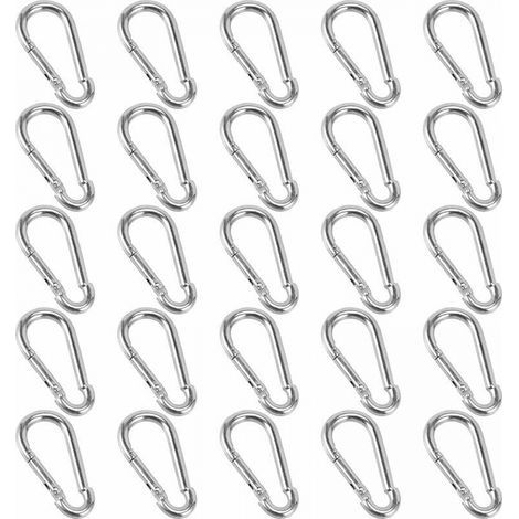 25 Pièces Mousquetons, 40 x 4 mm Petit Mousqueton, Mousqueton porte clé pour Sacs à Dos, Laisses de Chien, Camping, Pêche, Voyage (1/4)