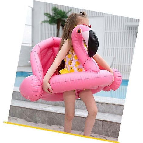 Bouée gonflable flamant rose cygne pour bébé avec pare-soleil, bouée à chevaucher, siège auto, jouet aquatique, convient aux bébés de 0 à 4 ans. (1/5)