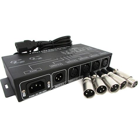 Amplificatore Distributore Segnale DMX 512 Signal Distributor 4 Canali 220V DMX124