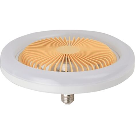 Ventilateur de plafond avec éclairage LED 30 W, boîtier ABS, 25 cm (9,8 po), 2 en 1, blanc, culot E27, mini-ventilateur de plafond pour salon (1/5)