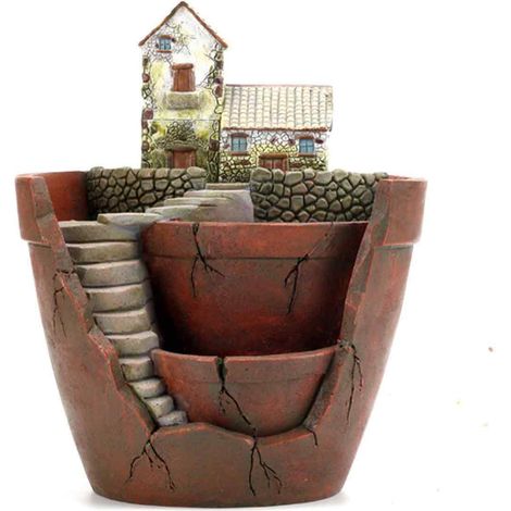 Arrangement de plantes en pot Jardin dans le ciel Arrangement de résine pour micro-paysage Arrangement de pots de fleurs succulentes
