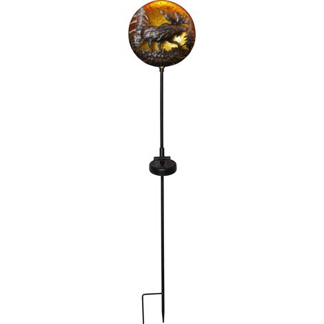 LED-Solarstab "Moosy", Elch/Landschaft, schwarz (1/5)
