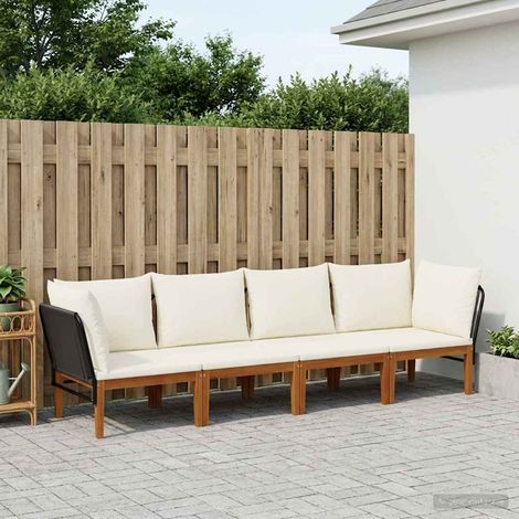 vidaXL 4 uds. Madera de Acacia Sólida y Cuerda Natural (1/5)
