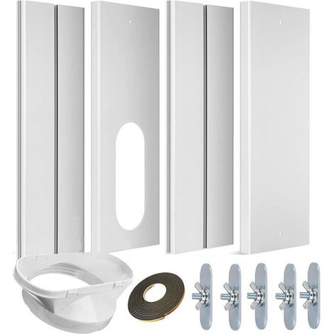 Joint d'étanchéité pour fenêtre coulissante de climatiseur portable – Kit de ventilation en PVC pour tuyau d'évacuation de 13 cm de diamètre (1/5)