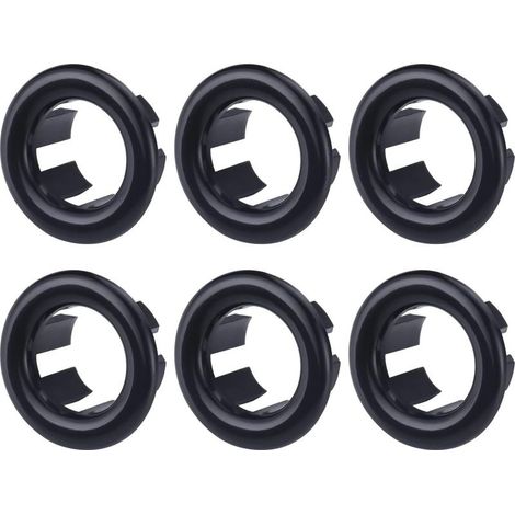 6pcs Anneau de Débordement d’Évier Couvercle Anneau de Trop-Plein de Lavabo Salle de Bain Noir (1/5)