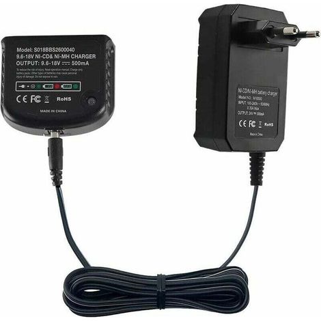 Chargeur de Rechange Compatible avec Black & Decker 9,6 V 12 V 14,4 V 18 V Nicad Nimh Batterie HPB18-OPE HPB18 HPB14 HPB12 HPB96 244760-00 A1718 FSB18 (1/4)