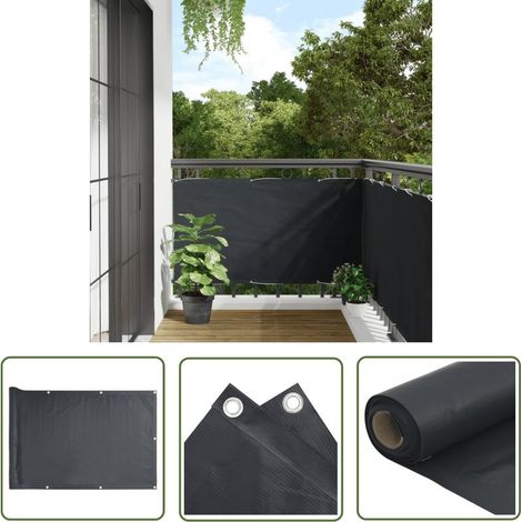 Brise vue pour balcon - Brise vent Écran de jardin en tissu Oxford anthracite de 75x600 cm BV399491 - BonneVie (1/5)