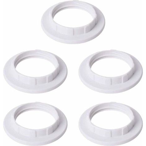 5 Pièces E14 Anneau Réducteur pour Abat-Jour Plaque Convertisseur d’Adaptateur de Bague d'Abat-Jour Blanc (1/4)