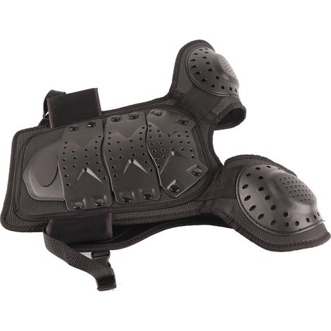 Gilet d'équitation enfant avec protections poitrine et dos, réfléchissant, ajustable, noir, taille S (1/5)