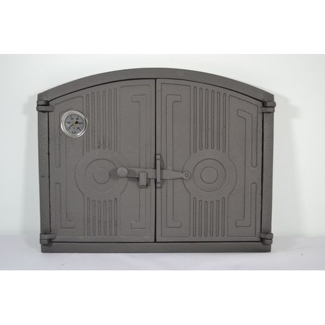 AA001 - 48 x 38 - puerta de hierro fundido para horno de pan, semicircular, sin cobre