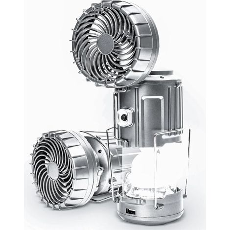 Ventilateur de camping avec lumière LED, ventilateur de tente portable, lumière LED pliable, rechargeable par USB, alimenté à l'énergie solaire et idéal pour les situations d'urgence. (1/5)