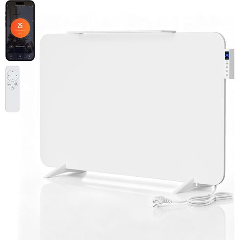 TolleTour Calefactor infrarrojo 800W blanco panel WiFi termostato mando distancia toallero (1/5)