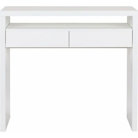 Bureau Extensible 1 Tiroir "Azort" 100cm Blanc (1/5)
