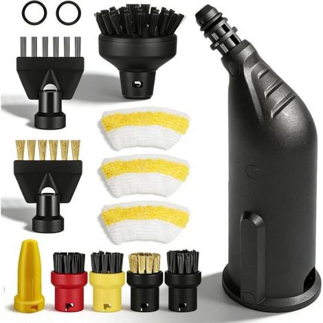 14 Pièces Accessoires pour Nettoyeur Vapeur Kärcher EasyFix SC1 SC2 SC3 SC4 SC5, Buse Rallongée Courbée, Brosse Ronde et à Joints (1/5)