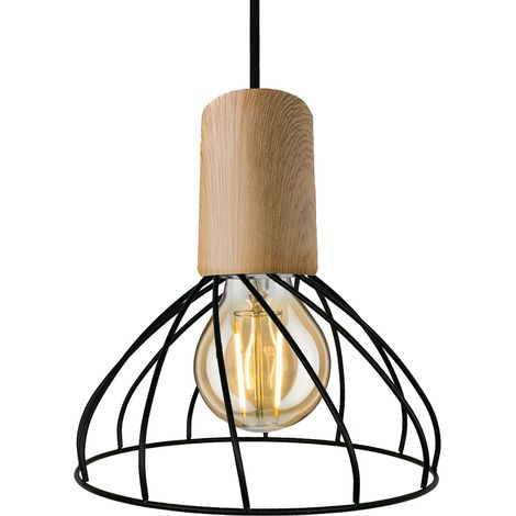 Suspension Moderno noire/bois 1xGU10 Light Prestige (1/3)