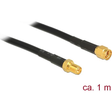 Hf rp-sma stecker  rp-sma buchse 1 m cfd200 low loss delock
