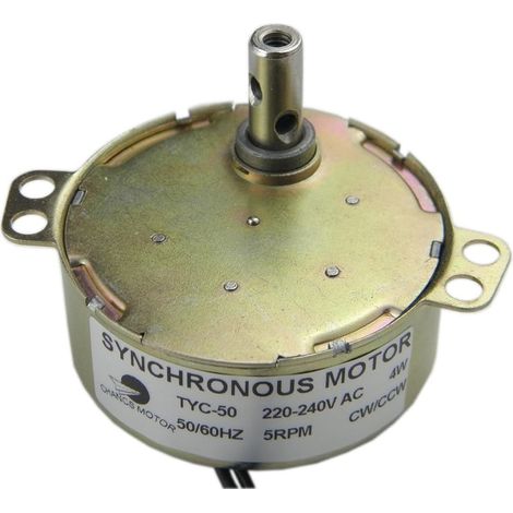 TYC-50 Synchronous Motor 220V AC 5-6RPM CW/CCW Reversible Reduction Motor Synchronous Gear Motor (1/5)