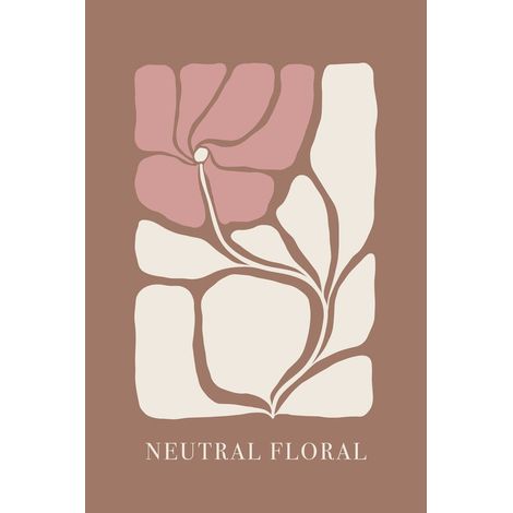 Tableau sur toile Neutral Floral 30x45 cm - Impression sur Toile Murale Décorative - Image imprimée en HD sur Toile - Toile sur Châssis en Bois FSC - Fabriqué en France (1/5)