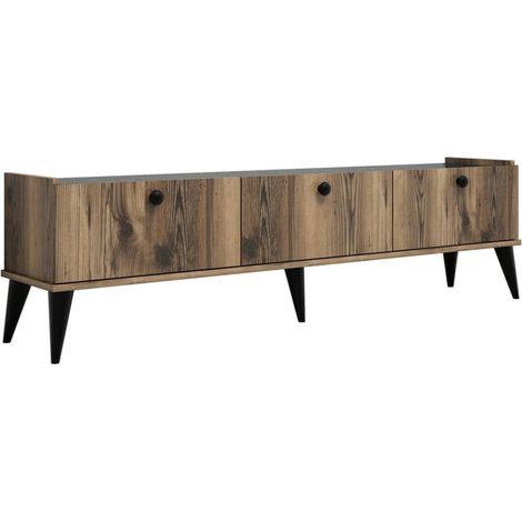 Meuble TV en bois "Lidya" - 180 x 35 x 49 cm - Marron