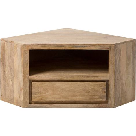 Made In Meubles – Meuble TV en bois de manguier 108x77cm – Niche ouverte et tiroir – Style contemporain pour coin TV cosy (1/5)