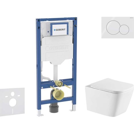 Geberit Duofix - Set Vorwandelement, Arkas I-WC mit Softclose-Sitz und Sigma01-Betätigungsplatte, Alpinweiß SANI11CA31139