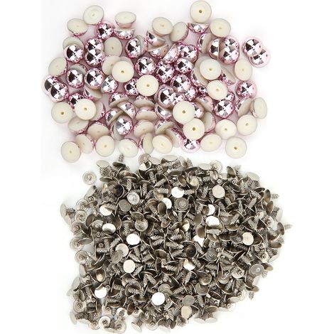 100 perles demi-cercle nacrées, lot de rivets pour sacs et vêtements, accessoires DIY décoration (violet) (1/5)