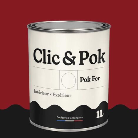 Peinture Fer Antirouille – Métal Extérieur Intérieur, Satinée, Protection Rouille - 1L - RAL 3003 - Rouge rubis (1/4)