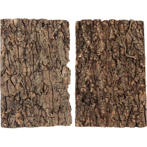 2Pcs Cork Bark Background: Natural Terrarium Decor for Snake, Lizard, Tortoise, Synthetic Bark Reptile Hide and Climbing Platform for Vivarium Landscaping (30x20cm)