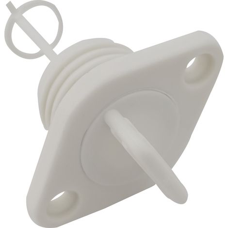 Marine black plastic diamond-shaped water plug drain valve, stern drain plug, kayak bilge water plug, threaded plug accessory - white - plastic (1/4)