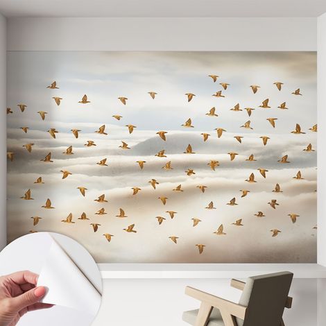 Carta da parati adesiva - lavabile - decorazione murale - per cucina - pellicola decorativa Uccelli in volo 152x104 cm (1/5)