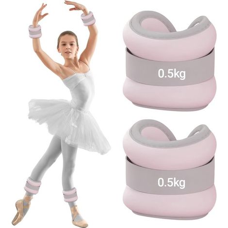Verstellbare Fußgelenkgewichte, Handgelenkgewichte, Knöchelgewichte, 2er-Set (je 0,5 kg), Gewichtsmanschetten, Knöchelgewichte, geeignet für Anfänger/Kinder, Yoga (1/5)