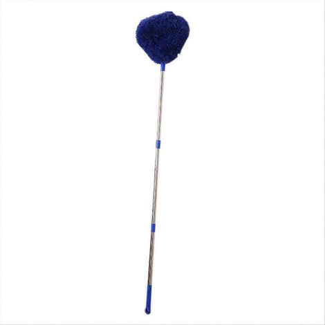Balai à poussière en acier inoxydable, long manche, brosse de nettoyage bleu marine, modèle Duster, pour dépoussiérer sols et surfaces, usage domestique (1/5)
