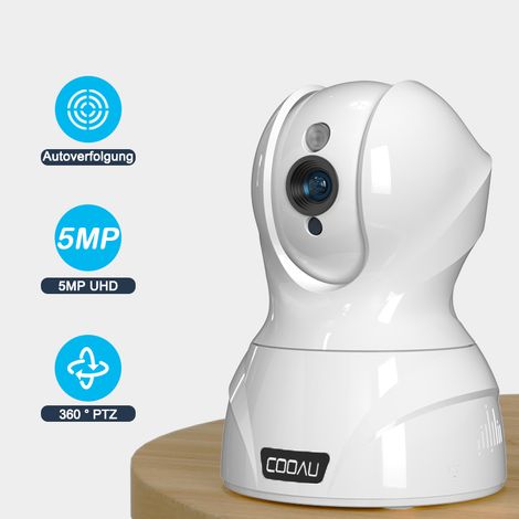 COOAU Indoor-Überwachungskamera mit 5 Megapixeln, Zwei-Wege-Audio, KI-Technologie, Nachtsicht, Bewegungserkennung und Alexa-Kompatibilität (1/5)